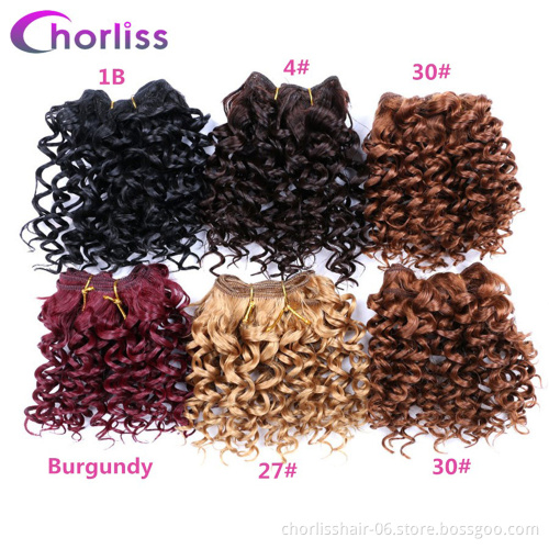 Wholesale Pure Dark Blonde Weave 105g/lot 3pcs/lot Afro Kinky Curly Hair Weaving Synthetic Hair Bundles Extensions Hair Weft